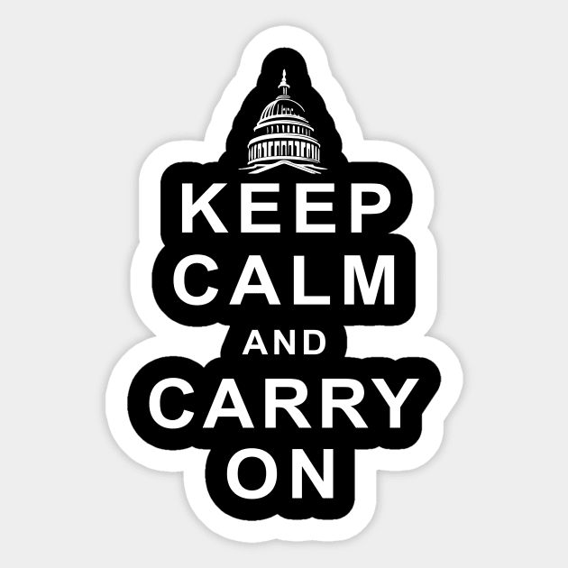 Capitol Carry On Black Sticker by NeilGlover